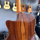 Back body of an acoustic guitar with natural wood color