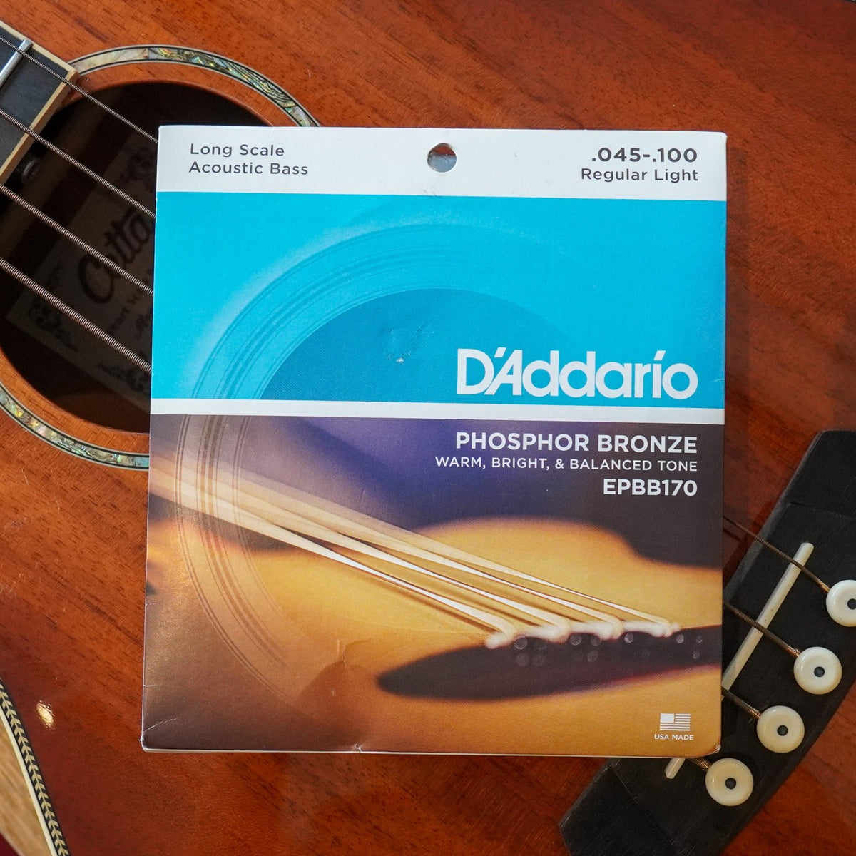 D'Addario EPBB170-5 Cordes Bronze Phosphoreux Basse Acoustique 5 Cordes 45-130